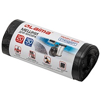Мешки для мусора 20 л, черные, в рулоне 30 шт., ПНД, 8 мкм, 500х450 мм, LAIMA, 601376 в Миассе