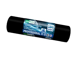 Мешки для мусора 180 л, ароматизированные, черные, в рулоне 10 шт., ПВД, 30 мкм, 1100х930 мм, PROFESSIONAL, 1801044 в Миассе