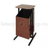 Урна уличная металлическая 24 л квадратная с крышкой медь