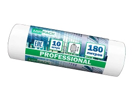 Мешки для мусора 180 л, прозрачные, в рулоне 10 шт., ПВД, 30 мкм, 1100х930 мм, PROFESSIONAL, 180104408 в Миассе