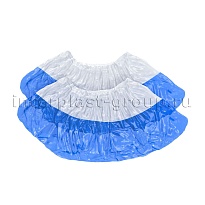 Бахилы бело-синие 1000 шт (500 пар), 48 мкм, двойная подошва, с одной резинкой, Эконом+ в Миассе