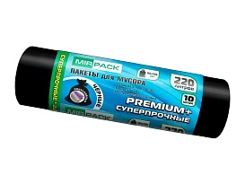 Мешки для мусора 220 л, черные, в рулоне 10 шт., ПВД, 45 мкм, 1250х930 мм, PREMIUM+, 2201068 в Миассе Мешки для мусора 220 л, черные, в рулоне 10 шт., ПВД, 45 мкм, 1250х930 мм, PREMIUM+, 2201068 в Миассе