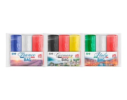 Мешки для мусора 30 л, ассорти, в рулоне 20 шт., ПНД, 9 мкм, 600х500 мм, GRIFON Триколор, 101-024 в Миассе