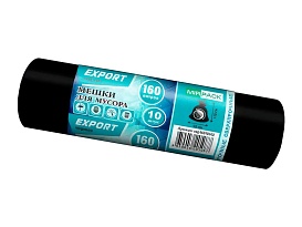 Мешки для мусора 160 л, ароматизированные, черные, в рулоне 10 шт., ПВД, 80 мкм, 1100х930 мм, EXPORT, exp16010142 в Миассе Мешки для мусора 160 л, ароматизированные, черные, в рулоне 10 шт., ПВД, 80 мкм, 1100х930 мм, EXPORT, exp16010142 в Миассе