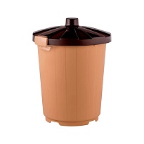 Мусорный бак с крышкой на колесах 105 л бежевый 105 бежевый в Миассе