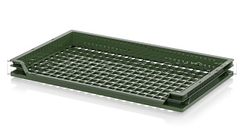 Ящик (лоток) для хлеба, овощей и фруктов трехбортный зеленый в Миассе