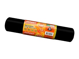 Мешки для мусора 180 л, ароматизированные, черные, в рулоне 10 шт., ПВД, 80 мкм, 1100х930 мм, EXPORT, exp18010142 в Миассе