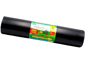 Мешки для мусора 280 л, ароматизированные, черные, в рулоне 10 шт., ПВД 110 мкм, 1400х930 мм, Добрыня, Dob28010black в Миассе