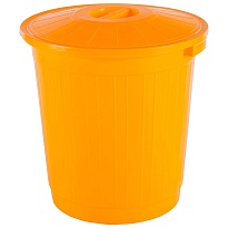Мусорный бак с крышкой 50 л желтый 50 желтый в Миассе
