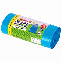 Мешки для мусора 35 л, синие, в рулоне 30 шт., ПНД, 10 мкм, 600х500 мм, Любаша, 608091 в Миассе Мешки для мусора 35 л, синие, в рулоне 30 шт., ПНД, 10 мкм, 600х500 мм, Любаша, 608091 в Миассе