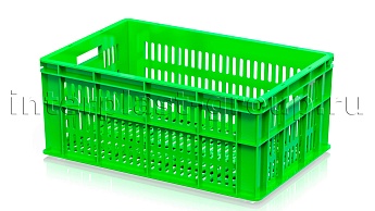 Ящик для молока, мяса, овощей и фруктов большая перфорация дно перфорированное светло-зеленый в Миассе