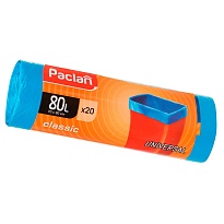 Мешки для мусора 80 л, синие, в рулоне 20 шт., ПНД, 12 мкм, 900х700 мм, PACLAN Classic, 606335 в Миассе