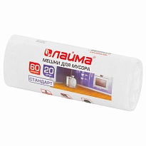 Мешки для мусора 60 л, белые, в рулоне 20 шт., ПНД, 7 мкм, 680х580 мм, LAIMA, 605539 в Миассе Мешки для мусора 60 л, белые, в рулоне 20 шт., ПНД, 7 мкм, 680х580 мм, LAIMA, 605539 в Миассе