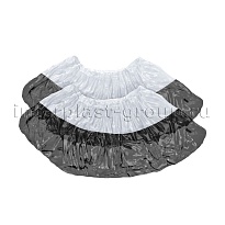 Бахилы бело-черные 1000 шт (500 пар), 48 мкм, двойная подошва, с одной резинкой, Эконом+ в Миассе