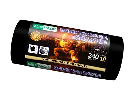 Мешки для мусора 240 л, ароматизированные, черные, в рулоне 10 шт., ПВД 40 мкм, 1500х1100 мм, СИЛАЧИ, sil24011110 в Миассе